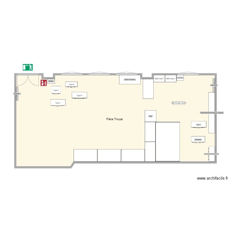 Plan local 3. Plan de 1 pièce et 74 m2