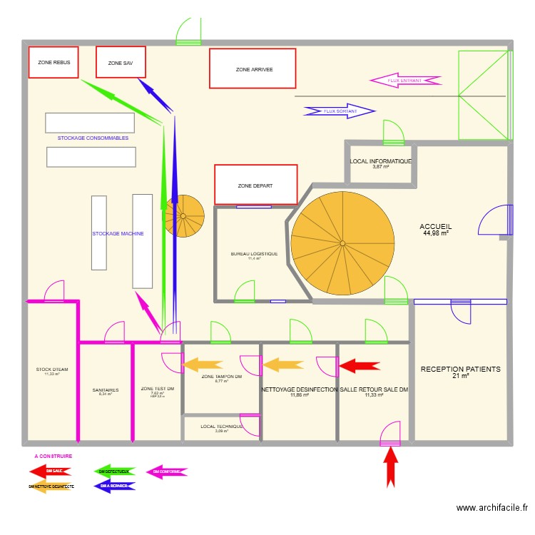 PLAN RDC ARS CIRCUIT DM. Plan de 12 pièces et 302 m2