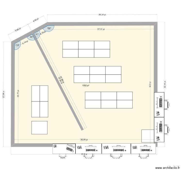 ELT SHOWROOM. Plan de 1 pièce et 99 m2