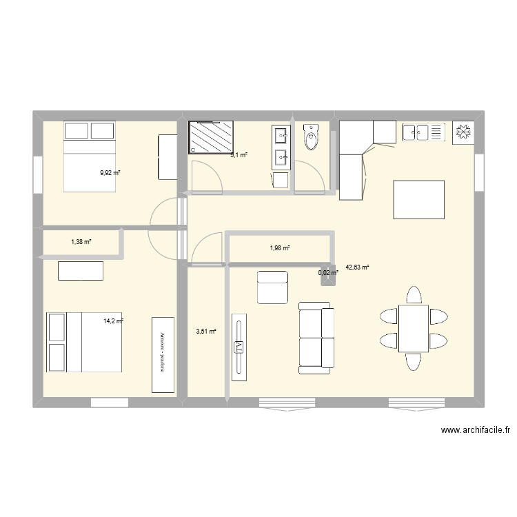 mistral. Plan de 8 pièces et 79 m2