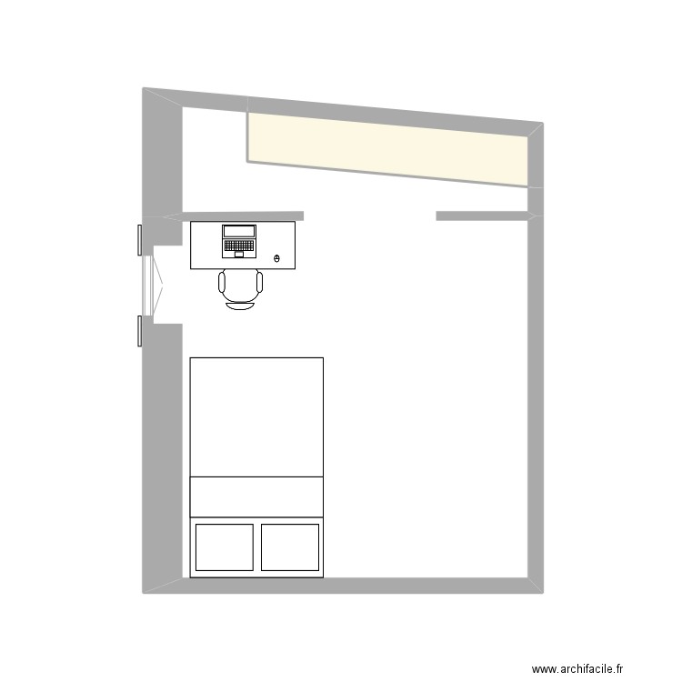 chambre koks. Plan de 1 pièce et 2 m2