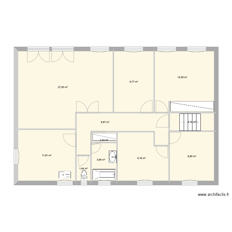 FAVROCHE. Plan de 11 pièces et 100 m2