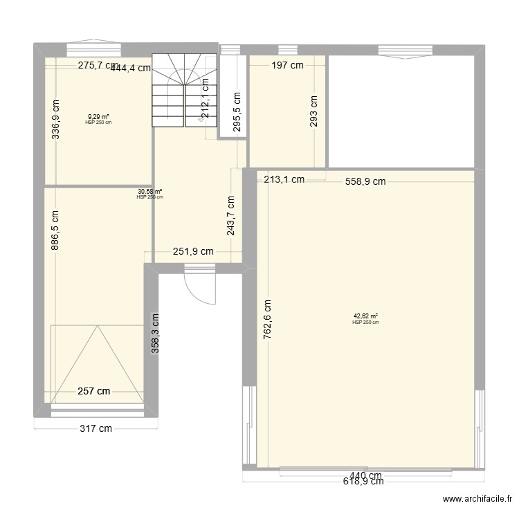 maison cuisine. Plan de 3 pièces et 93 m2