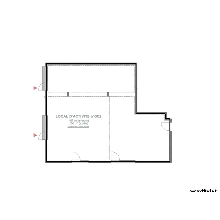 51621 - croquis 150 m². Plan de 1 pièce et 122 m2