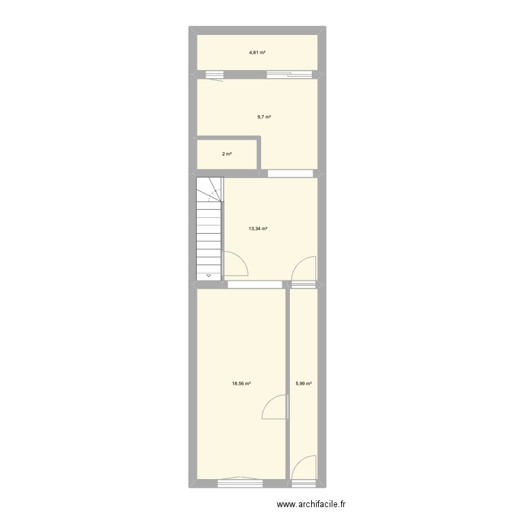 Concorde. Plan de 6 pièces et 54 m2