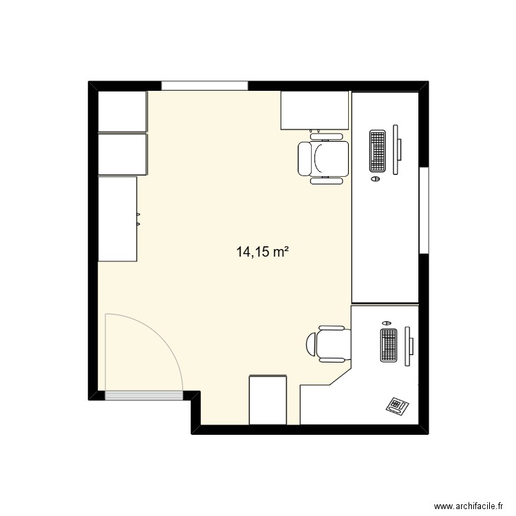 STK - Exam Office (Existing). Plan de 1 pièce et 14 m2