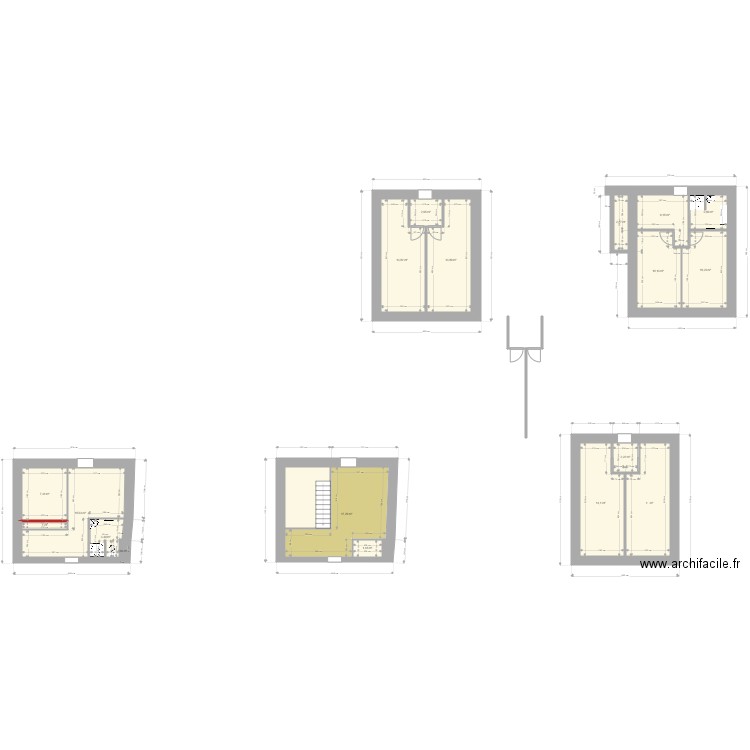 aménagement. Plan de 20 pièces et 147 m2