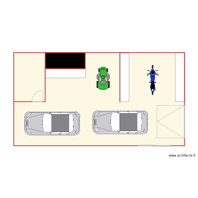 plan garage. Plan de 3 pièces et 84 m2