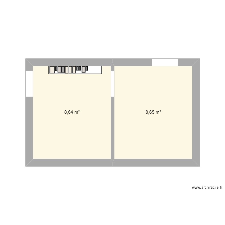 essais garage. Plan de 2 pièces et 17 m2