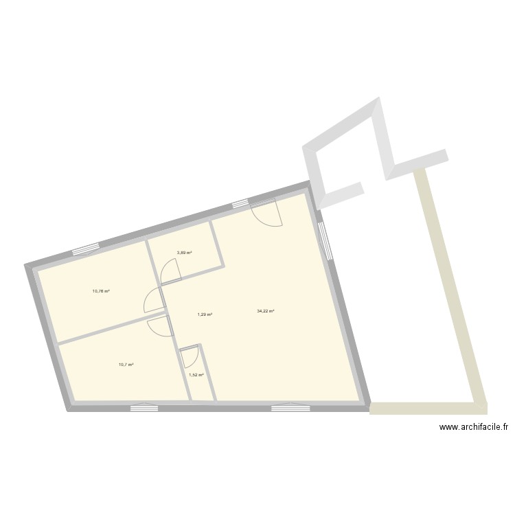 low-kam. Plan de 6 pièces et 129 m2