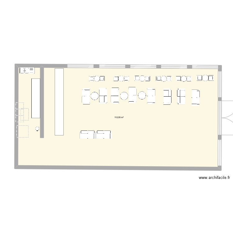 N'BA RESTO. Plan de 1 pièce et 113 m2