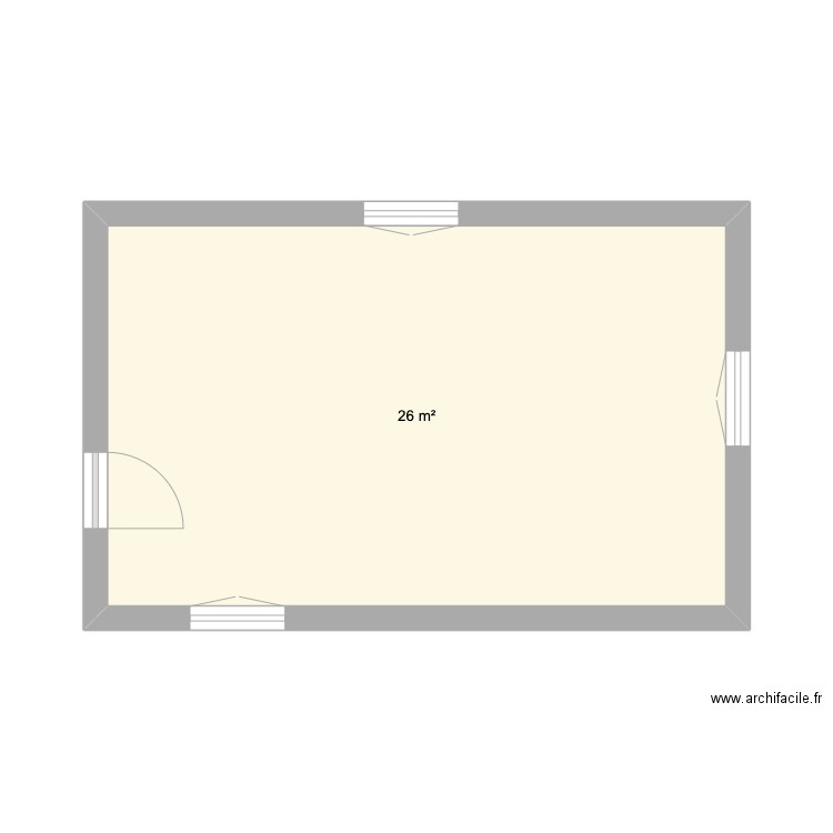 Plan 2. Plan de 1 pièce et 26 m2