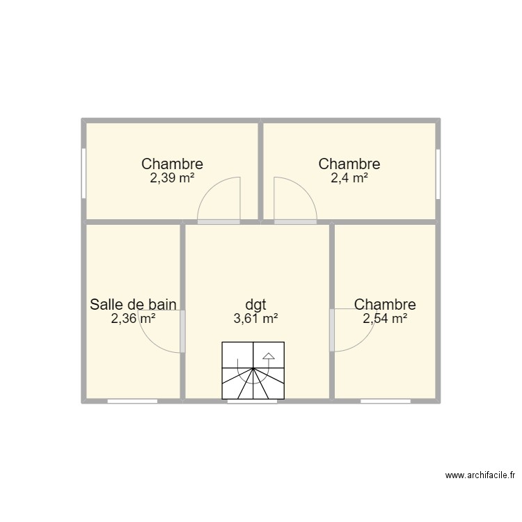 1er etage Croquis. Plan de 5 pièces et 13 m2