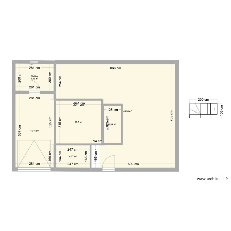 Maison . Plan de 6 pièces et 88 m2