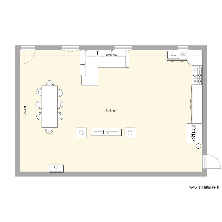 maison duthilleul. Plan de 1 pièce et 74 m2