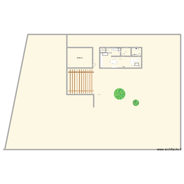 projet. Plan de 5 pièces et 1808 m2