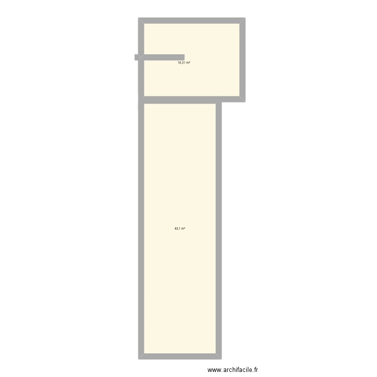 Plan maison caussade . Plan de 2 pièces et 59 m2