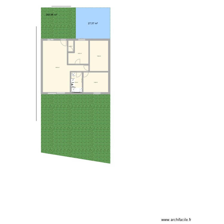 Projet st Augustin. Plan de 6 pièces et 84 m2