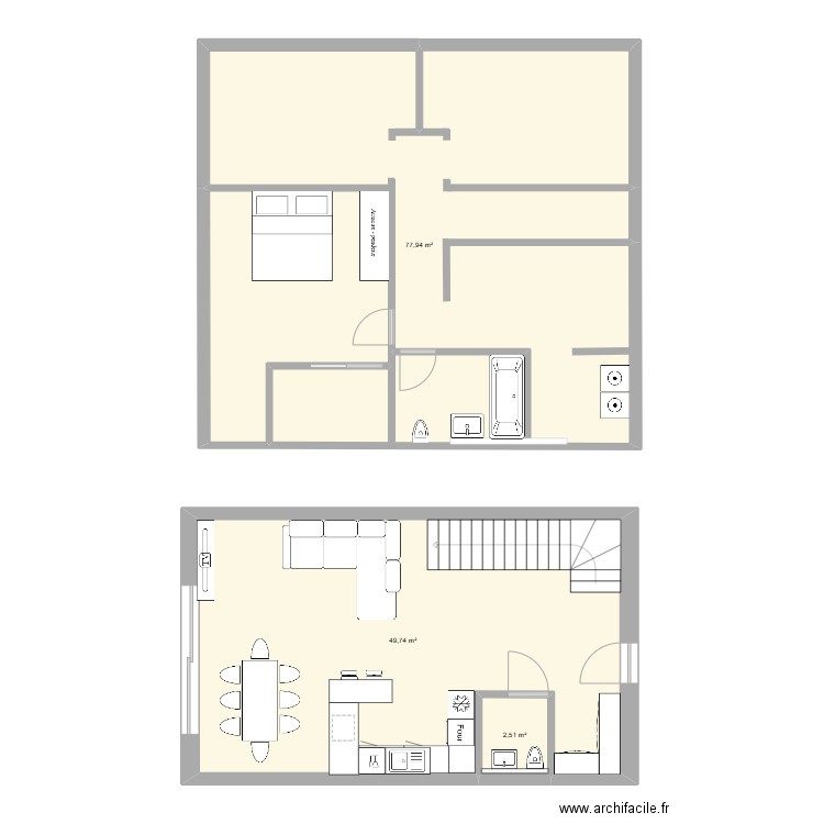 luli. Plan de 3 pièces et 130 m2