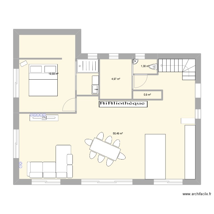 maison. Plan de 5 pièces et 86 m2