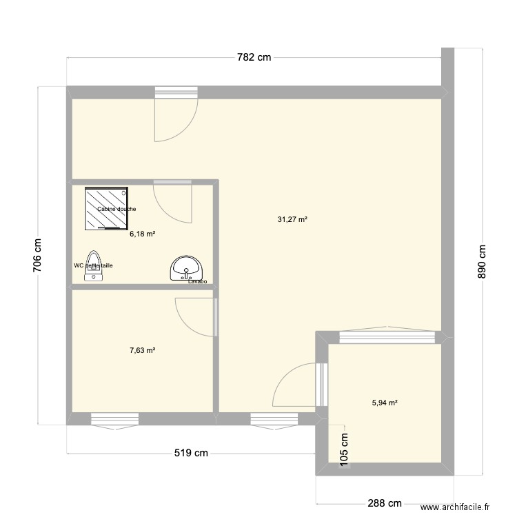 appt martin 2. Plan de 4 pièces et 51 m2