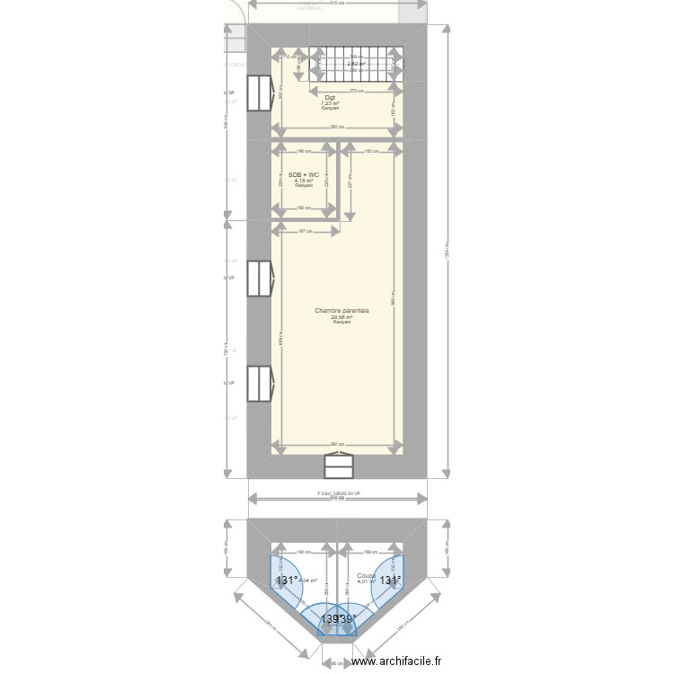 ML24009799 . Plan de 16 pièces et 172 m2