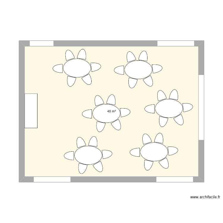 SALLE A2. Plan de 1 pièce et 48 m2