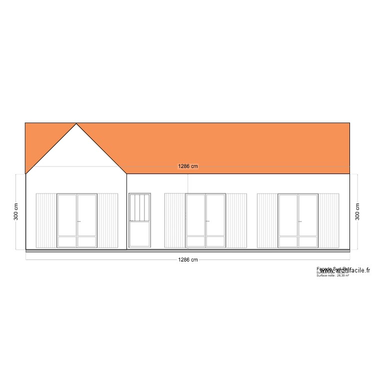 Façade . Plan de 0 pièce et 0 m2