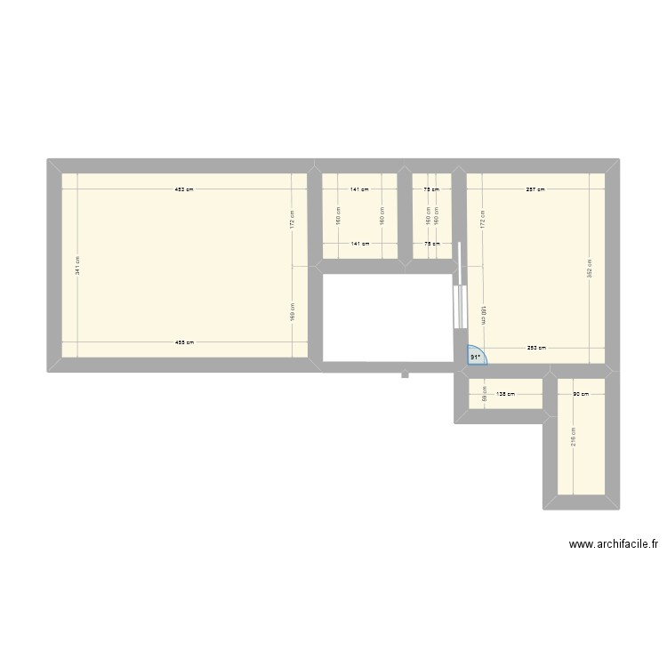 Chabanon. Plan de 6 pièces et 31 m2