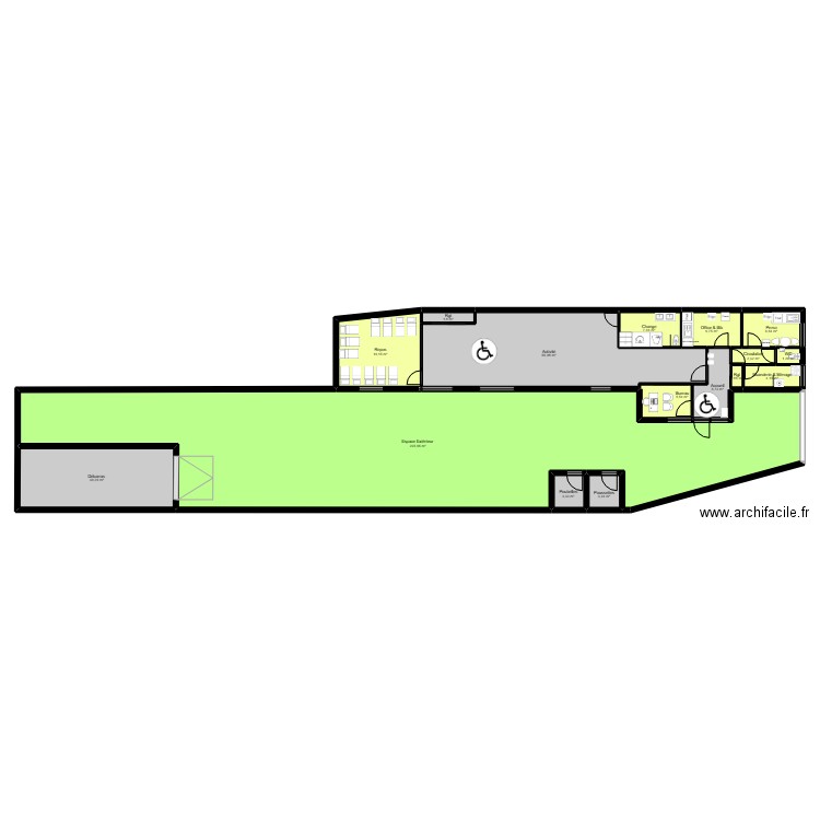 91CM14G Projet2. Plan de 16 pièces et 392 m2