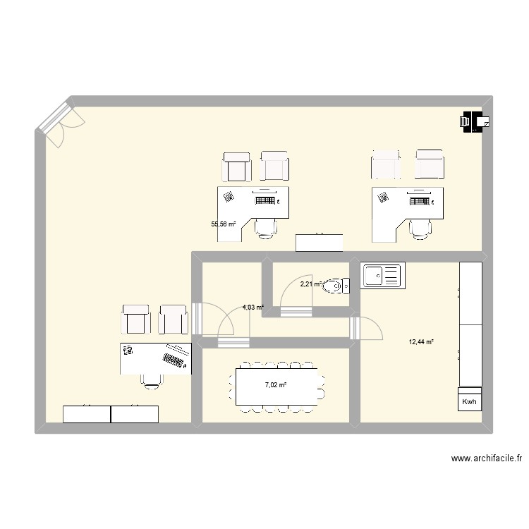 square habitat la madeleine. Plan de 5 pièces et 81 m2