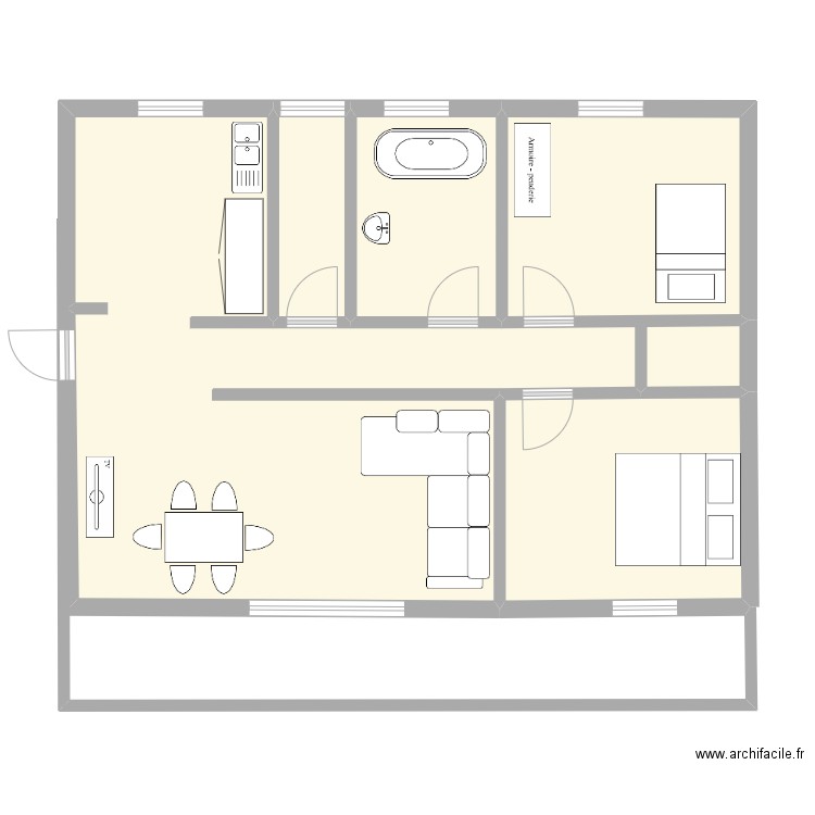 APPARTEMENT. Plan de 5 pièces et 76 m2