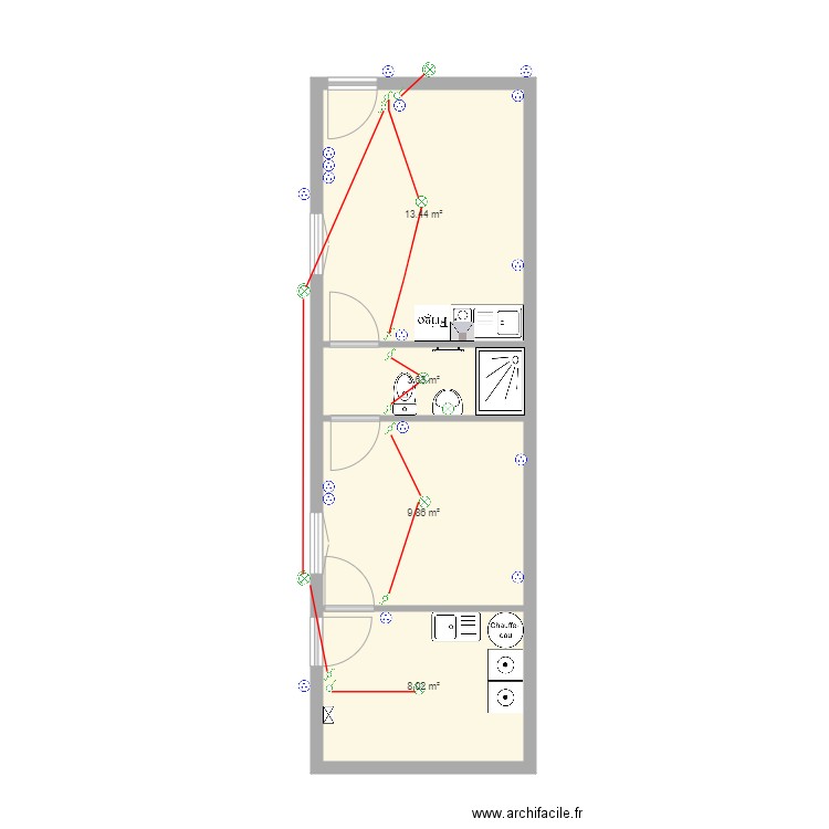 JOSSUA Sophia new quincy garage elec. Plan de 4 pièces et 35 m2