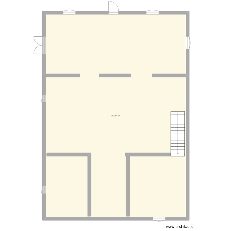 hab princ. Plan de 1 pièce et 182 m2