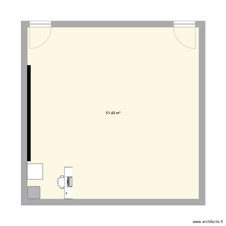 CLASSE B EXELER. Plan de 1 pièce et 51 m2