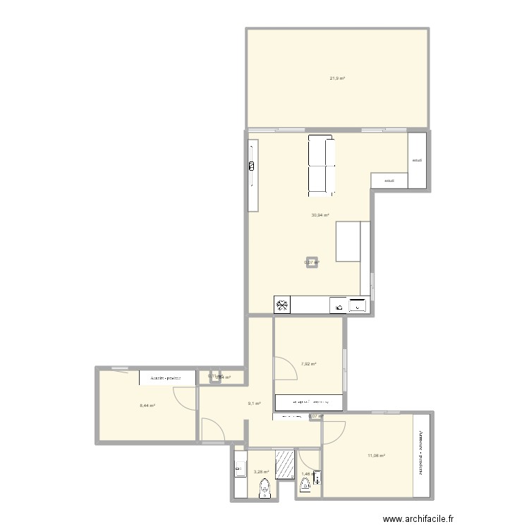 Ltaula. Plan de 12 pièces et 95 m2