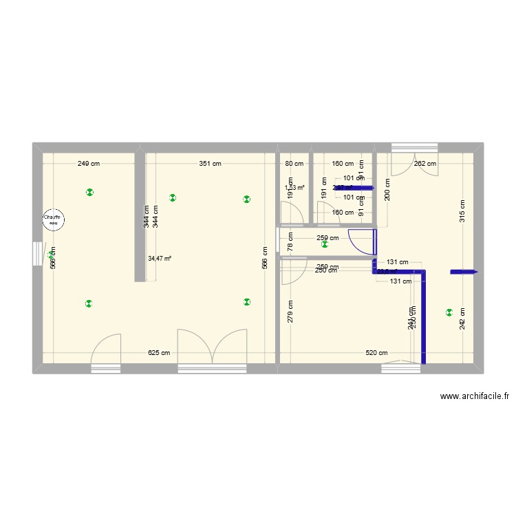 SPOTS. Plan de 4 pièces et 63 m2