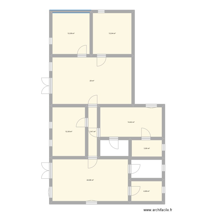 MAISON . Plan de 9 pièces et 118 m2