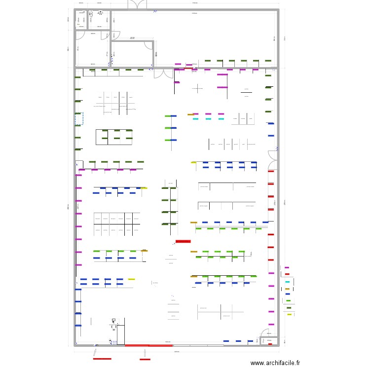 CAPANIMAL AUTUN / Numéro gondole + Dimension gondole. Plan de 6 pièces et 723 m2