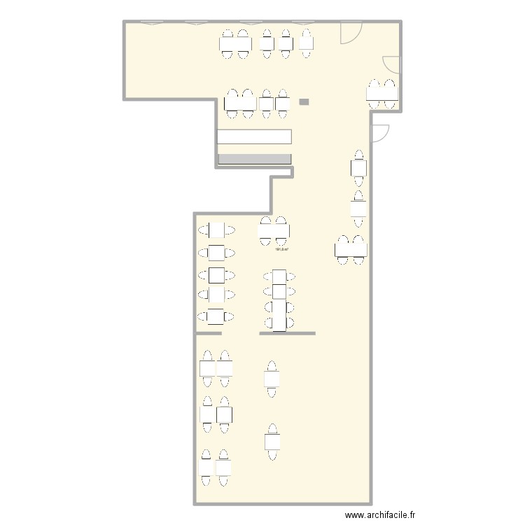 restaurant . Plan de 1 pièce et 192 m2