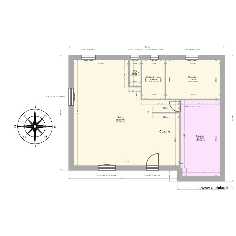 ML25000438 . Plan de 5 pièces et 85 m2