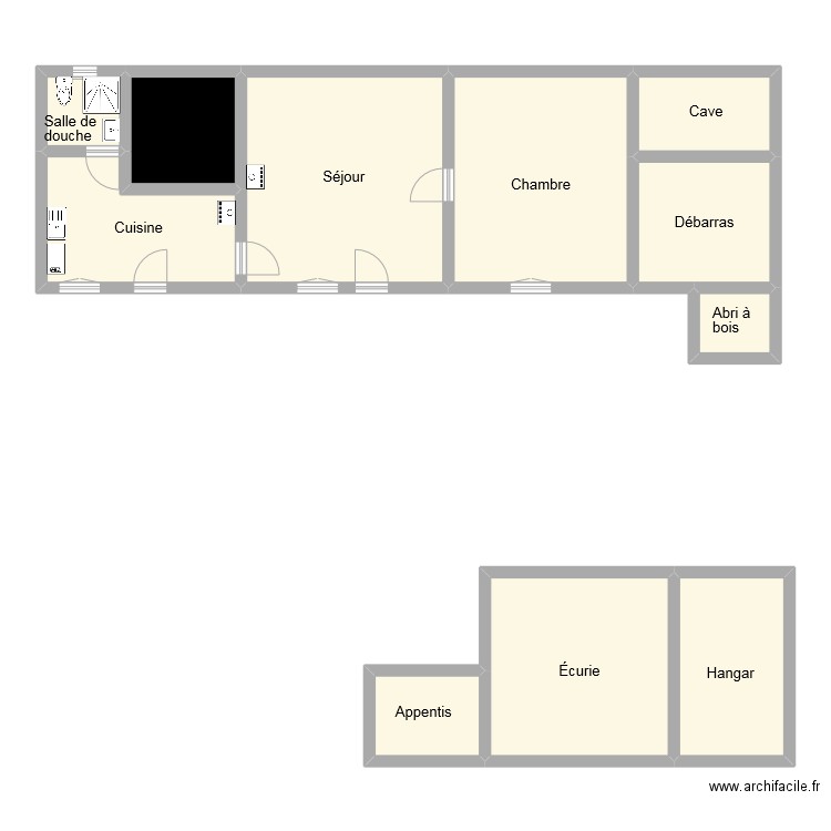 pointal rdc. Plan de 11 pièces et 118 m2