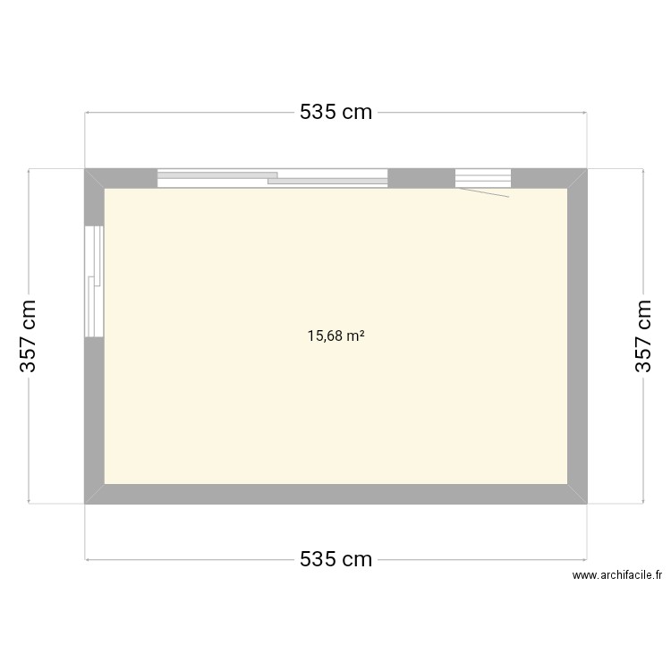 Extension 1. Plan de 1 pièce et 16 m2