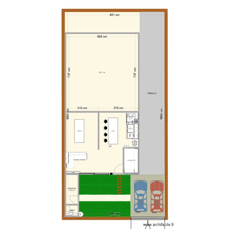 CASA MC. Plan de 5 pièces et 244 m2