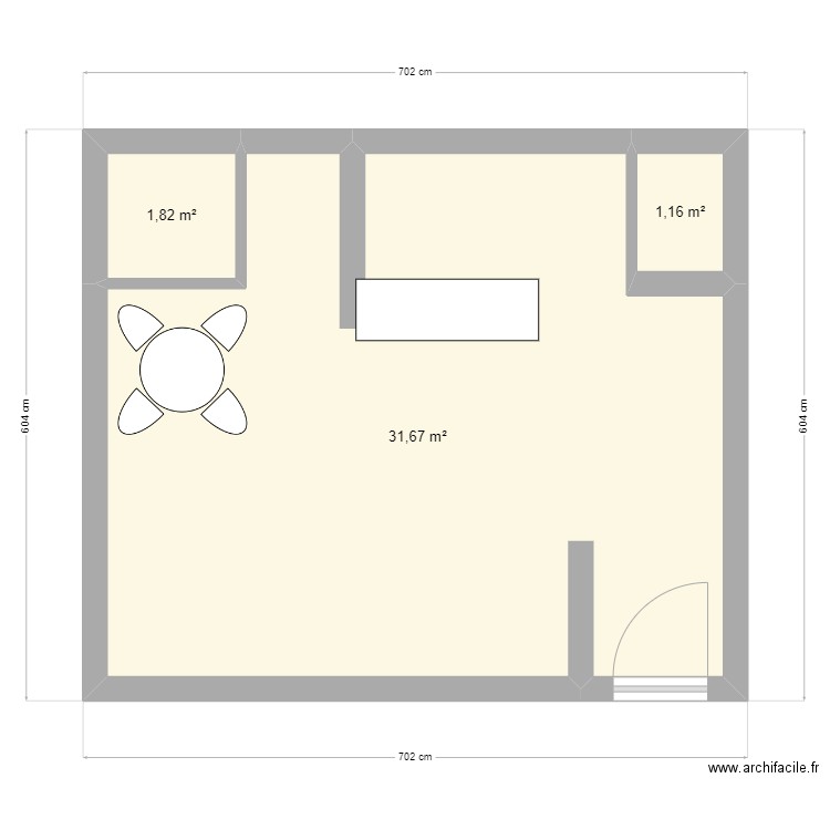 ammeublement klibia. Plan de 3 pièces et 35 m2