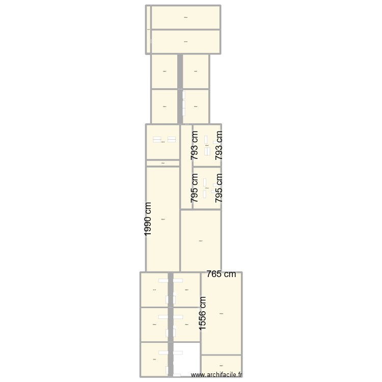 batiment. Plan de 20 pièces et 920 m2