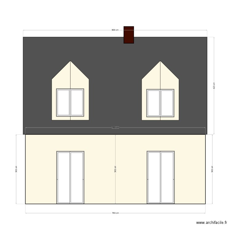 facade salon. Plan de 0 pièce et 0 m2