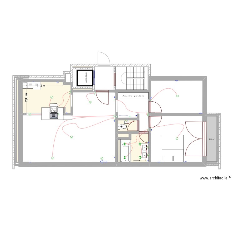 TANTE DAVID ELEC &&1. Plan de 7 pièces et 15 m2