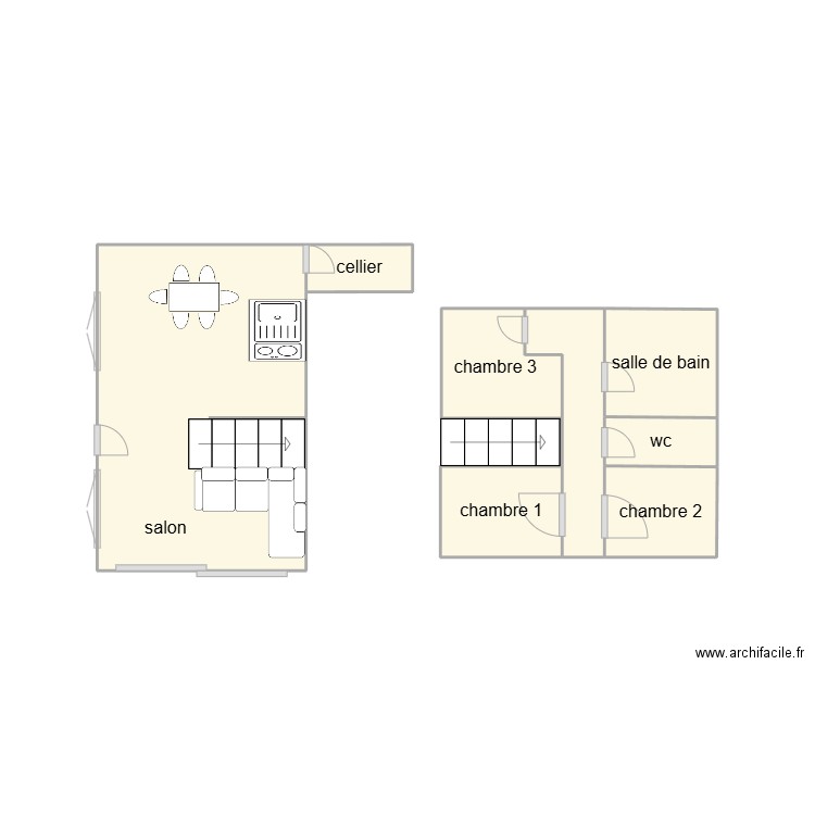 la batie rolland. Plan de 8 pièces et 14 m2