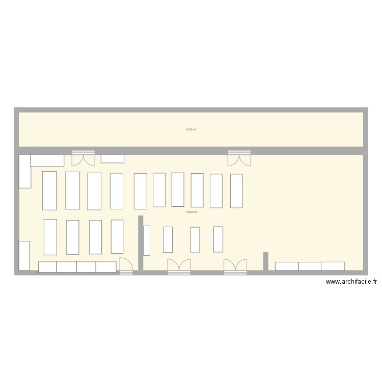 plan du magasin. Plan de 2 pièces et 194 m2